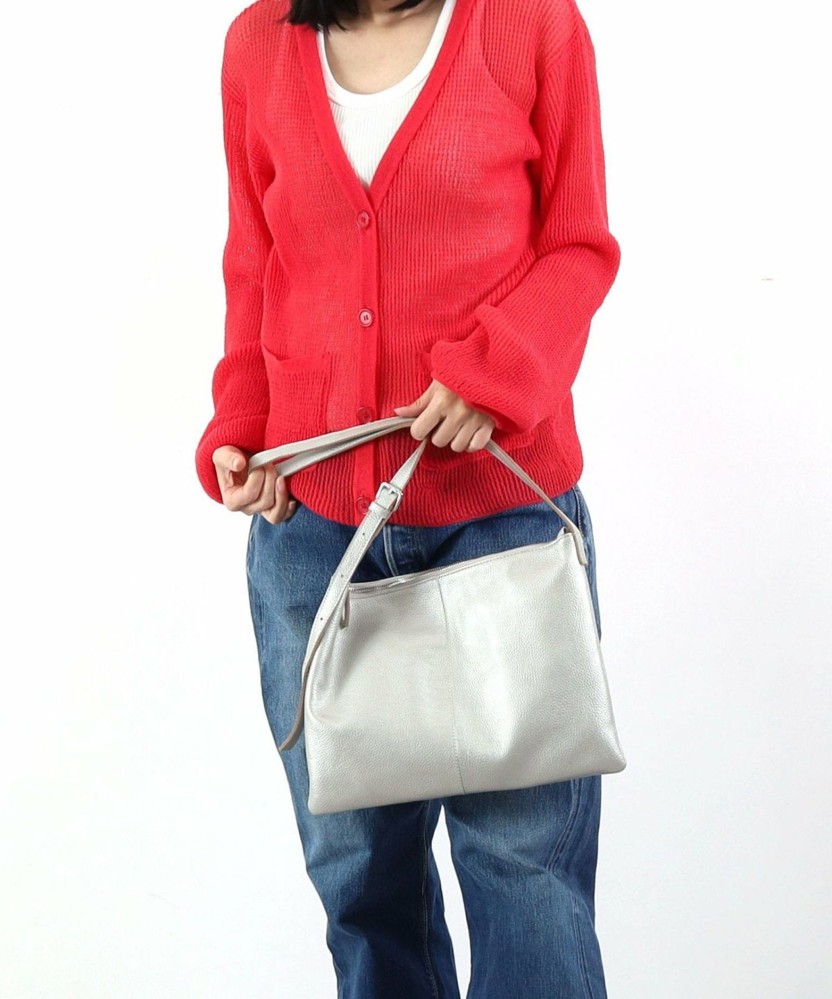 【COO SPECIAL WEEK】 收縮皮革 Simple Flat Shoulder bag / A4 兼容